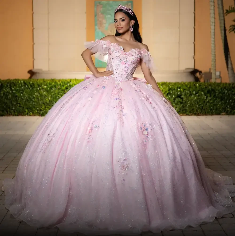 Model wearing a Quinceañera gown