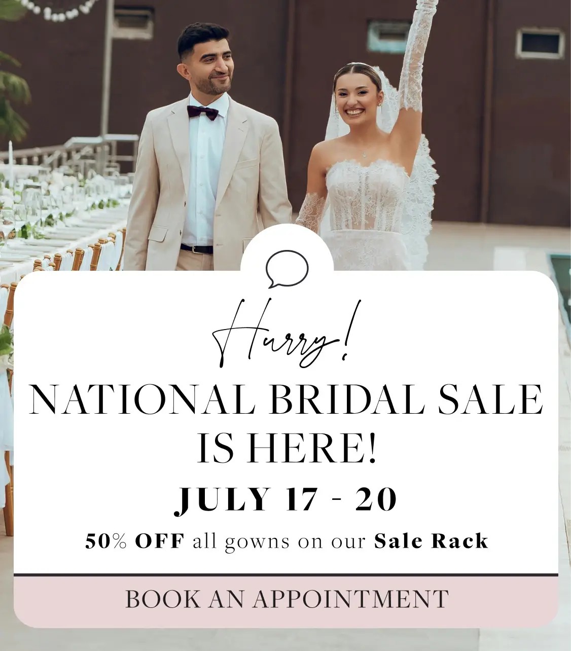 National Bridal Sale 2025 Banner for Mobile