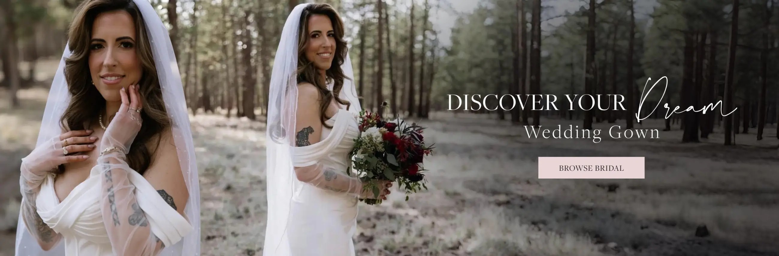 Discover Your Dream Wedding Gown Desktop Banner