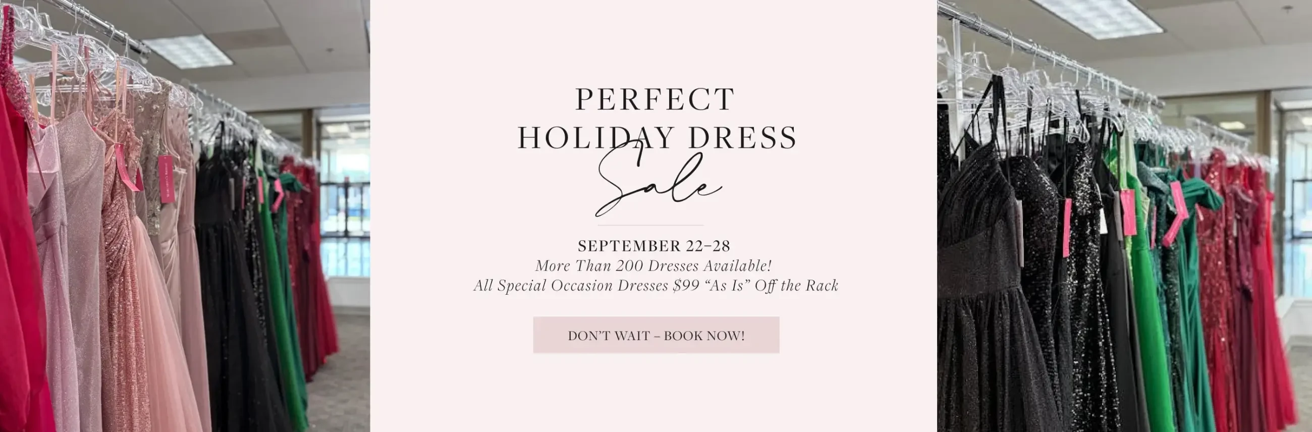 Perfect Holiday Dress Sale Desktop Banner
