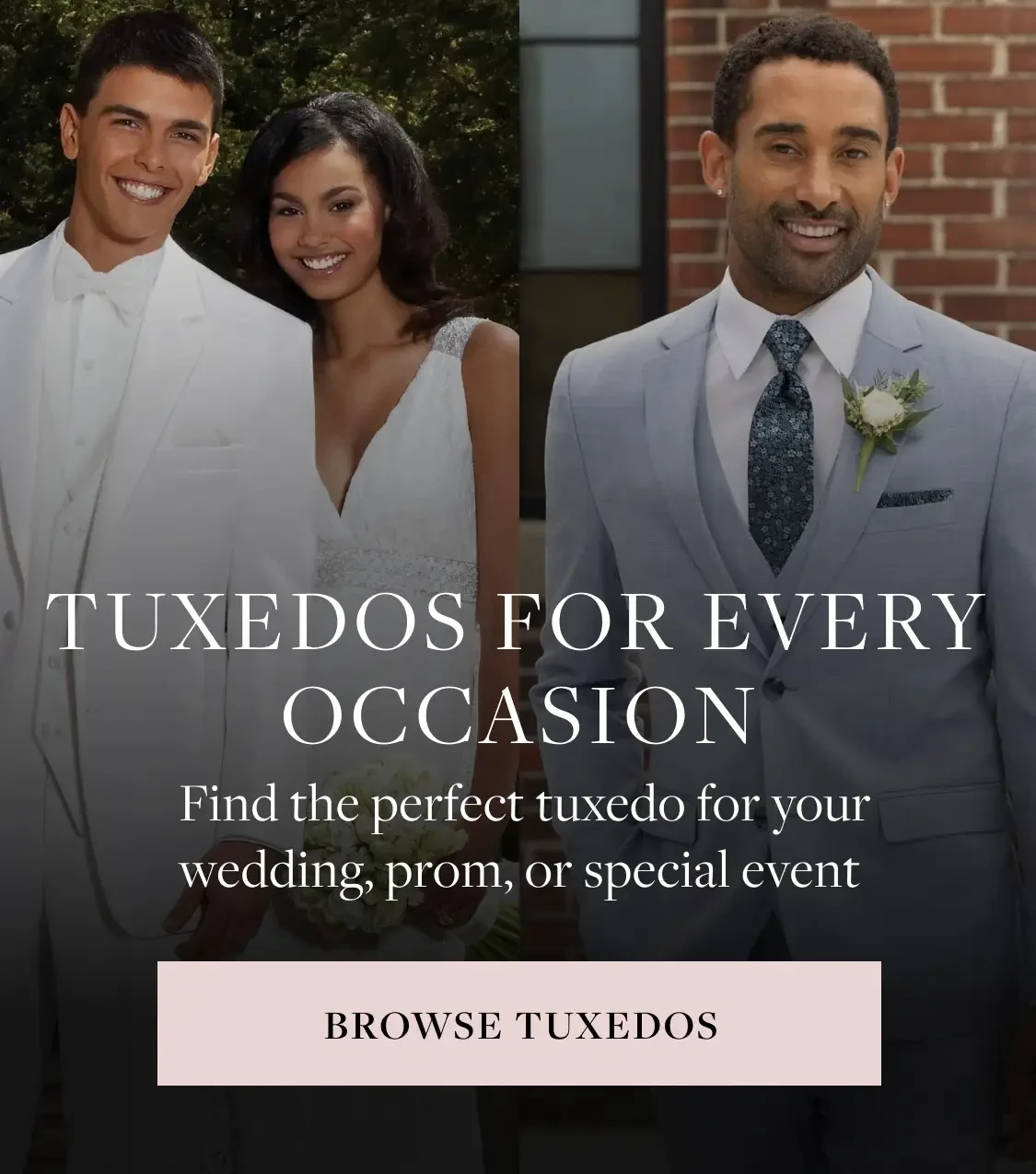 Tuxedos For Every Occasion Mobile Banner