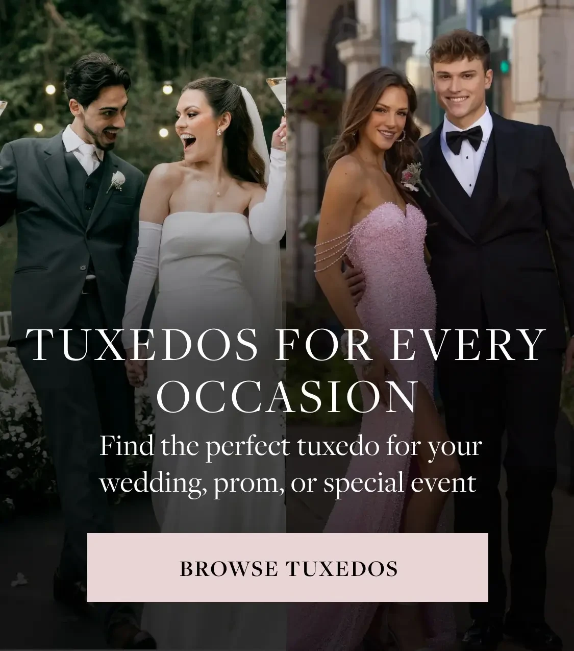 Tuxedos For Every Occasion Mobile Banner