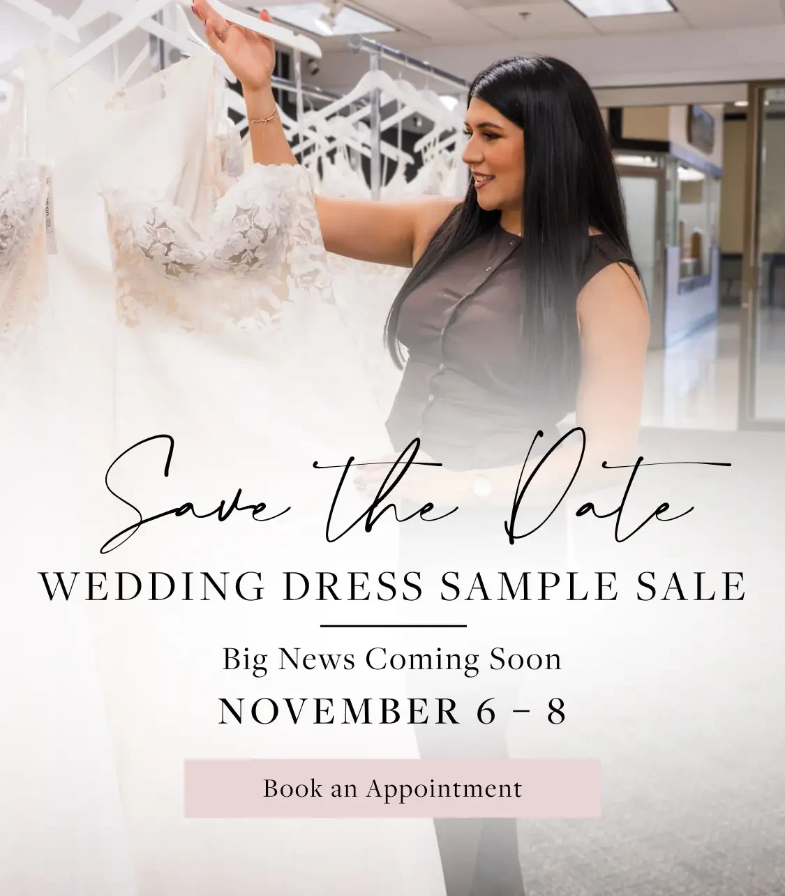 Save the Date Wedding Dress Sample Sale Mobile Banner